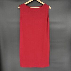 Eileen Fisher Women's Sleeveless Shift Dress XXS Burgundy Viscose Casual Classic